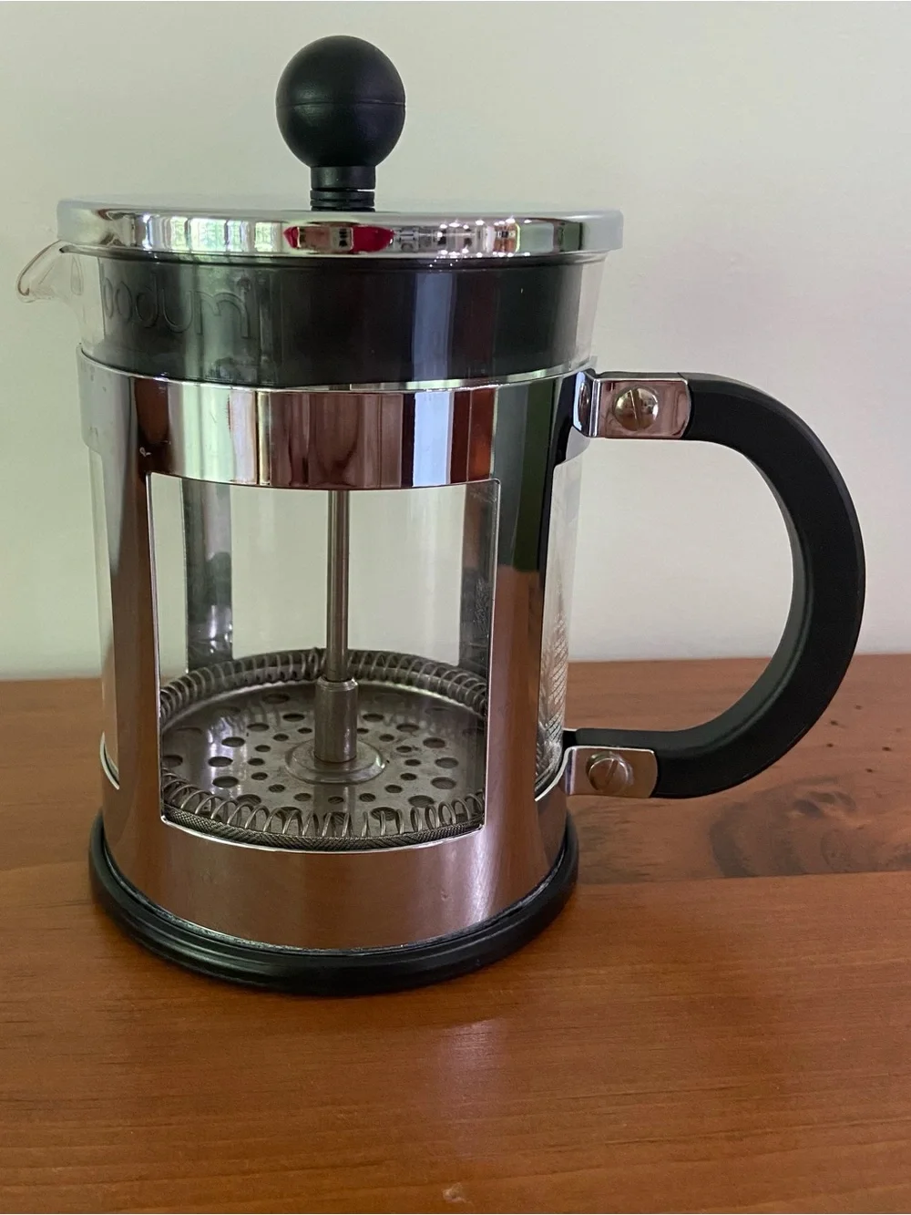 Bodum French Press Coffee Maker 2 Cup Glass Stainless Steel Black Chrome Coffee